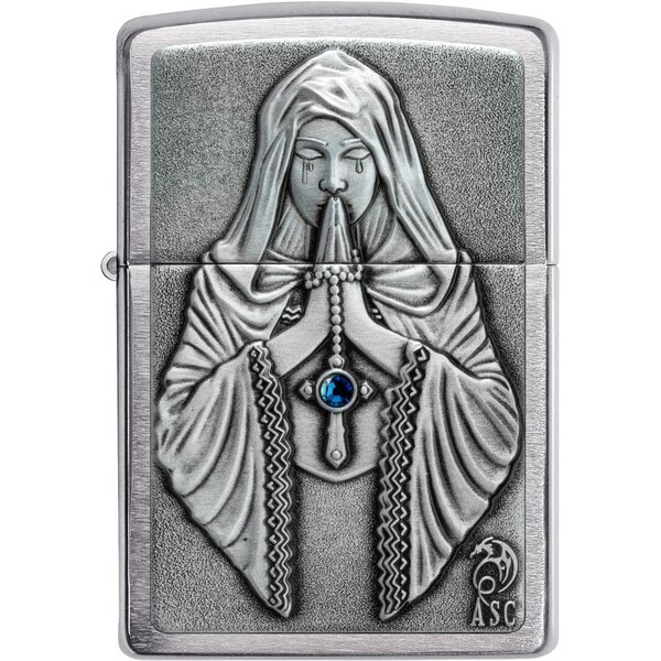 Zippo 2024 Zippo Praying Woman Emblem, Brushed Chrome ZIP-49756 - main